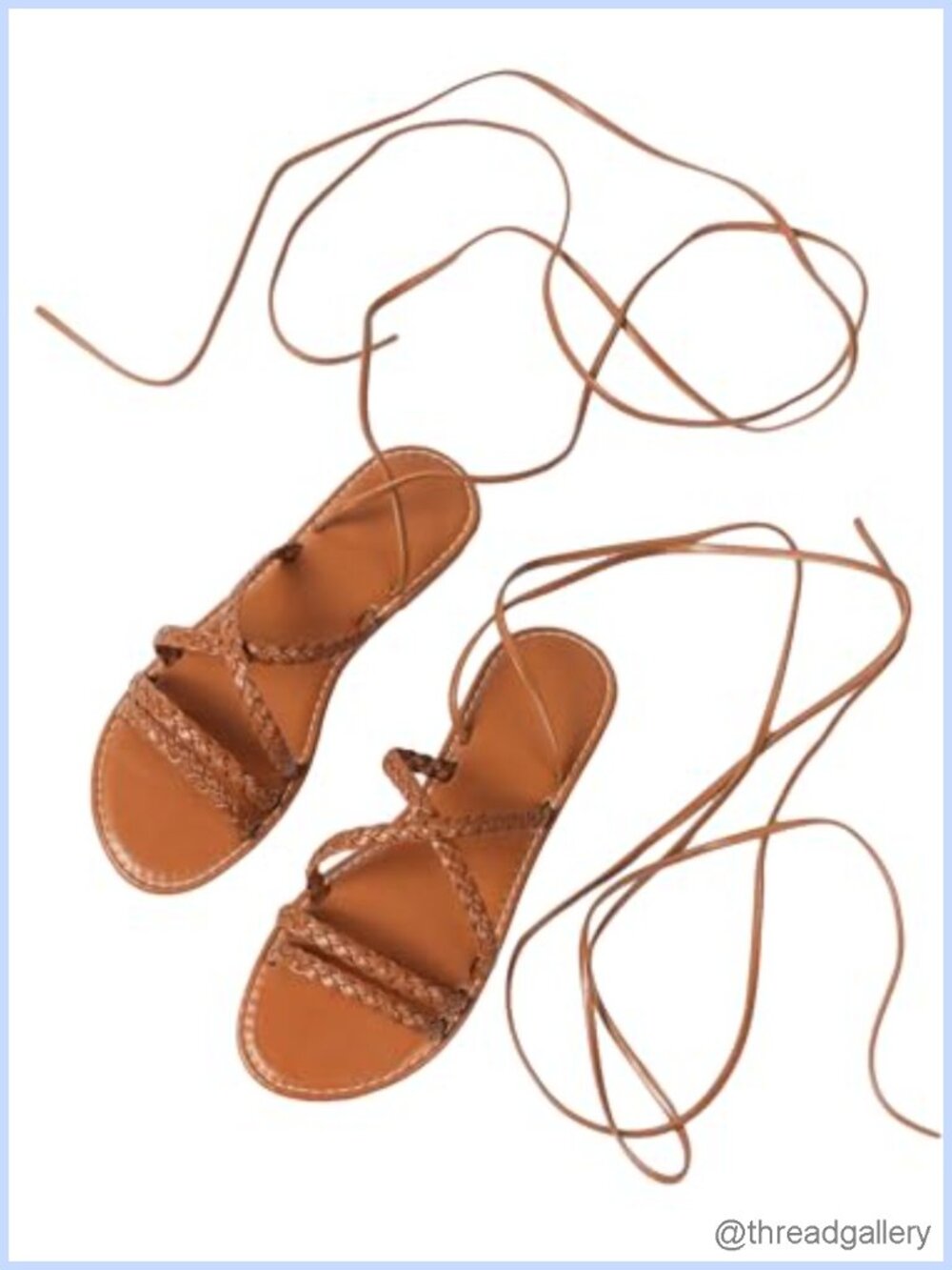 Lace Up Strappy Gladiator Flat Sandals Faux Leather Comfortable Casual